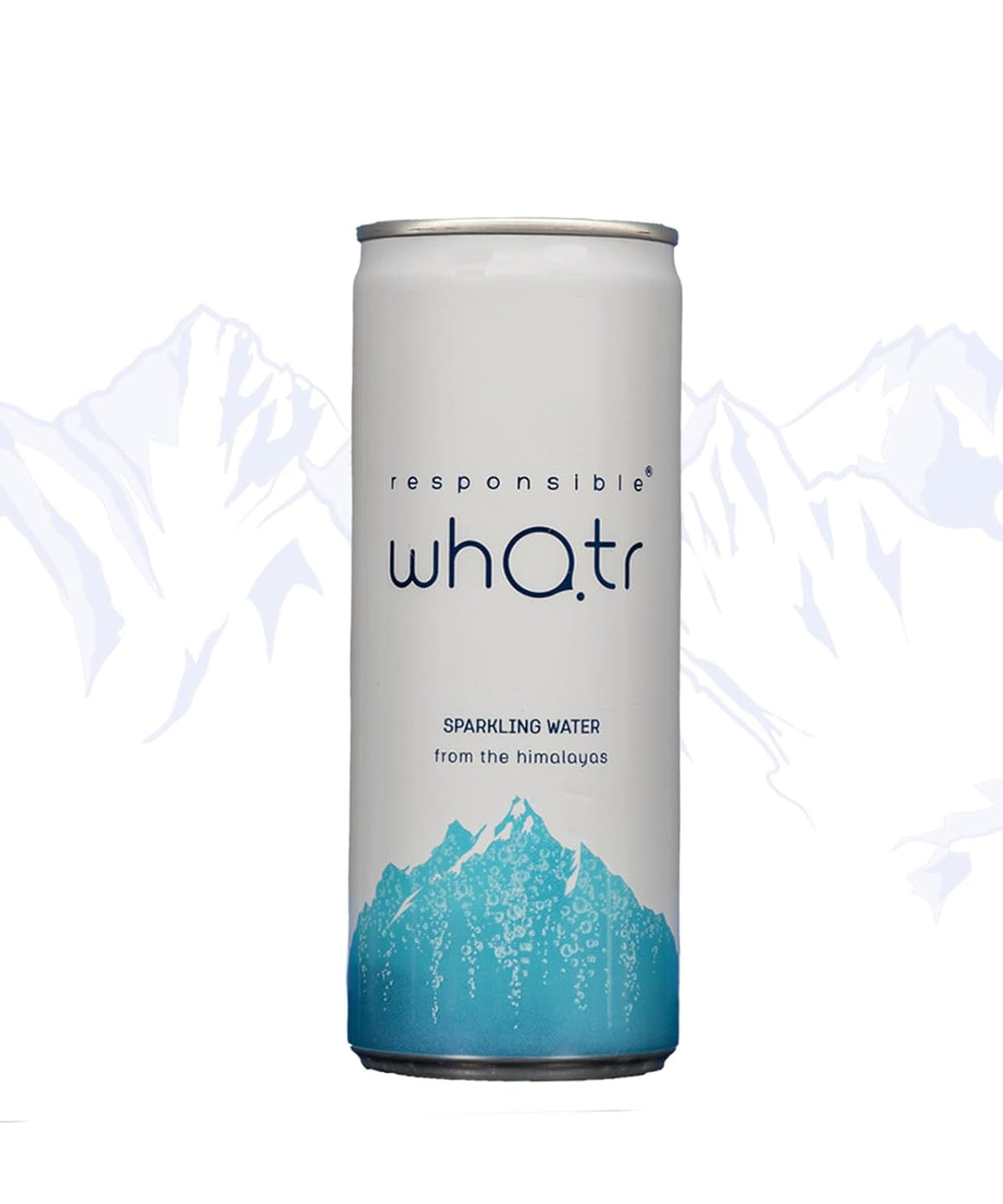 Responsible Whatr® Sparkling 250 ml can against Himalayan peaks